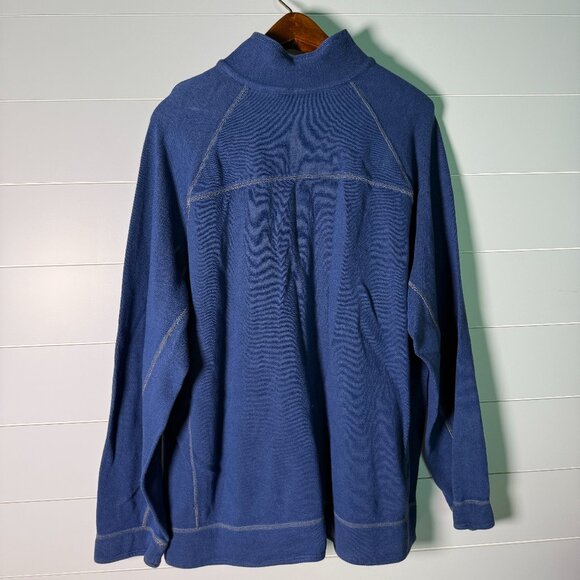 Tommy Bahama Long Sleeve Quarter Zip Reversible Blue/Gray Size XXL - Picture 4 of 9